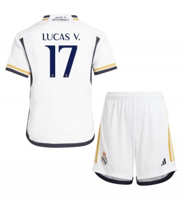 Real Madrid Lucas Vazquez #17 Hjemmebanesæt Børn 2023-24 Kort ærmer (+ korte bukser)
